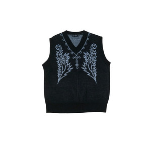 바스틱 웨스턴 패턴 니트 베스트