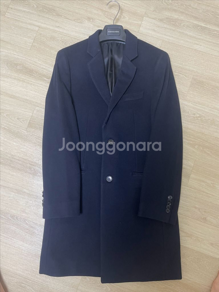 솔리드옴므콜롬보원단캐시미어싱글코트네이비95팝니다--0
