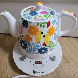 프렌치불 전기 티포트 플라워 패턴(택배포함)
