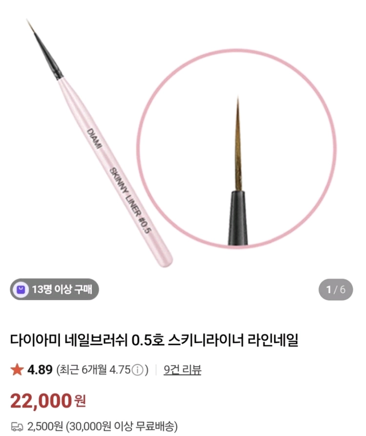 네일실기 젤네일 브러쉬 다이아미 화홍 켄지코 이미지