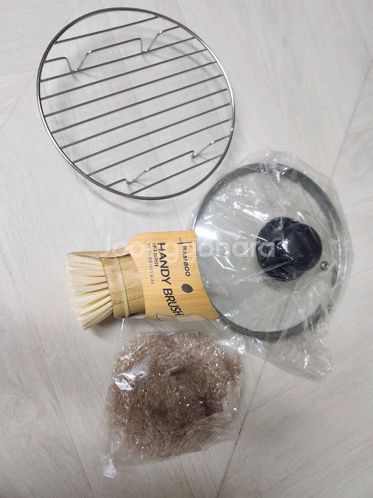 16센치뚜껑18센치찜기대나무솔과수세미--0