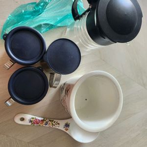 러빙홈컵과하리오물병 도자기꽃이와요리스푼