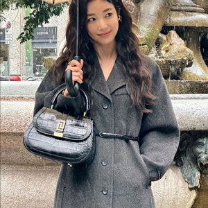 온앤온 슬림 라인 캐시미어 핸드메이드 코트 다크 그레이