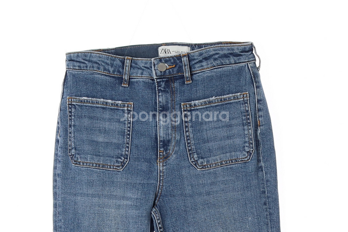 [M]자라 워싱 아웃포켓 컷아웃 데님 청바지--1