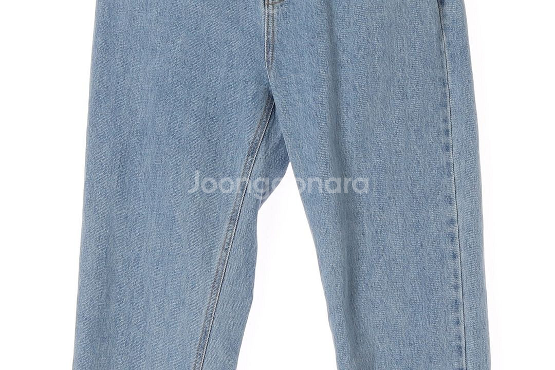 [L]애프터글로우 연청 와이드 데님 진 청바지--2