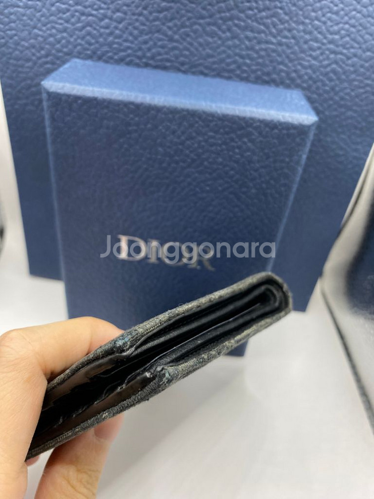 [OS] 디올 오블리크 반지갑 블랙--6