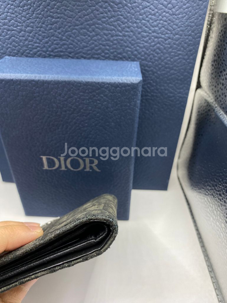 [OS] 디올 오블리크 반지갑 블랙--7