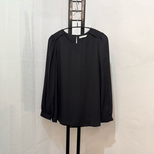 라운드 블랙블라우스 쉬폰블라우스 셔츠 3698