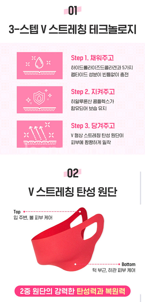 편의점택배천원) 벨라수 V 스트레칭 밴드 마스크 10매--3