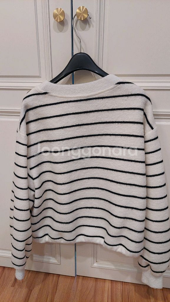 한섬 랑방 [새옷]울블렌드글리터 비즈스트라잎탑--5