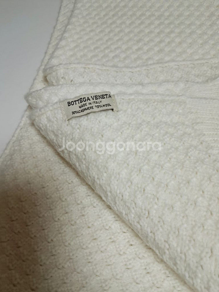 보테가베네타 아이보리 캐시미어머플러--3