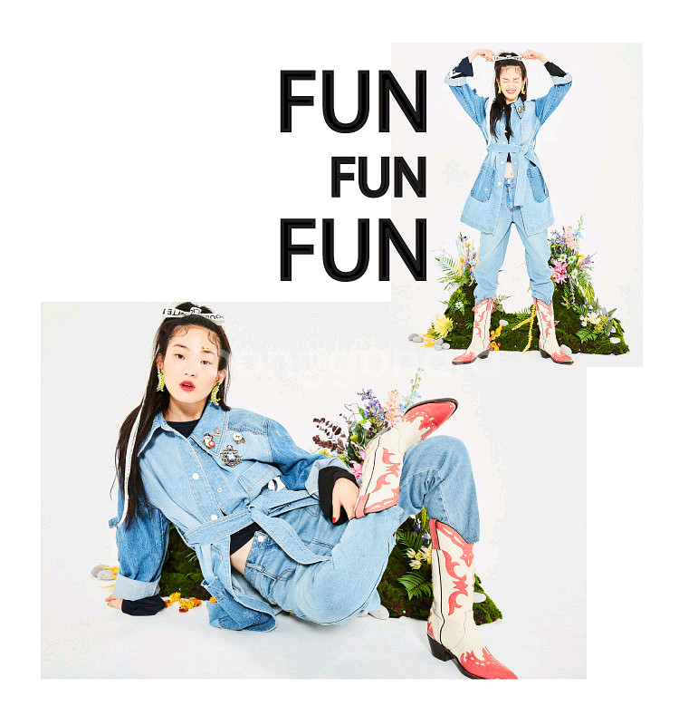 럭키슈에뜨 벨티드 데님 자켓--0