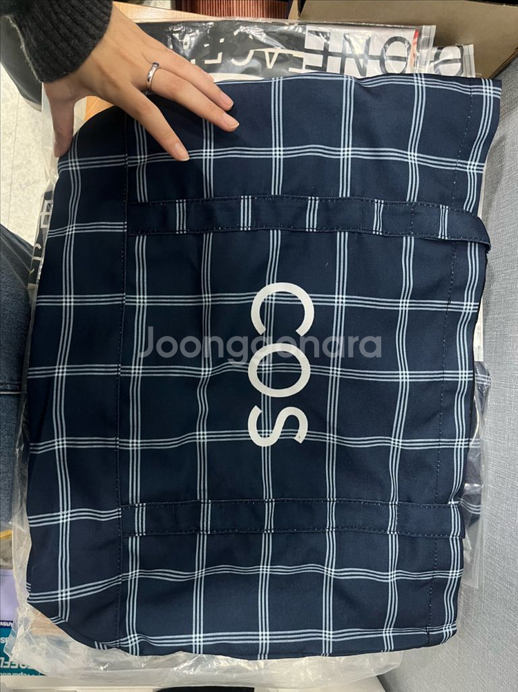 체크 토트백--6