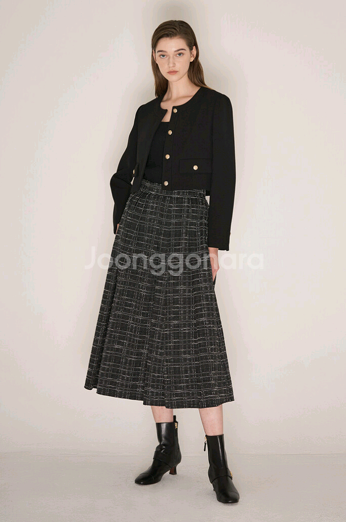 한섬 랑방[새옷] 핀턱 플레어 스커트--0