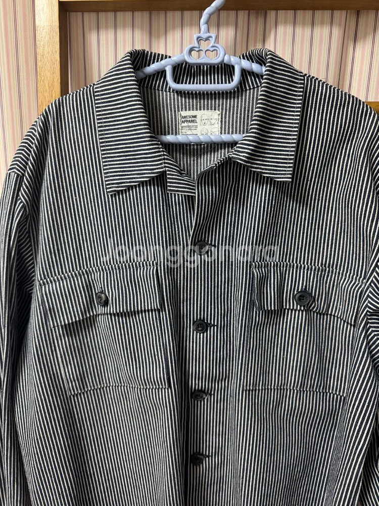 스트라이프 셔츠 자켓--1