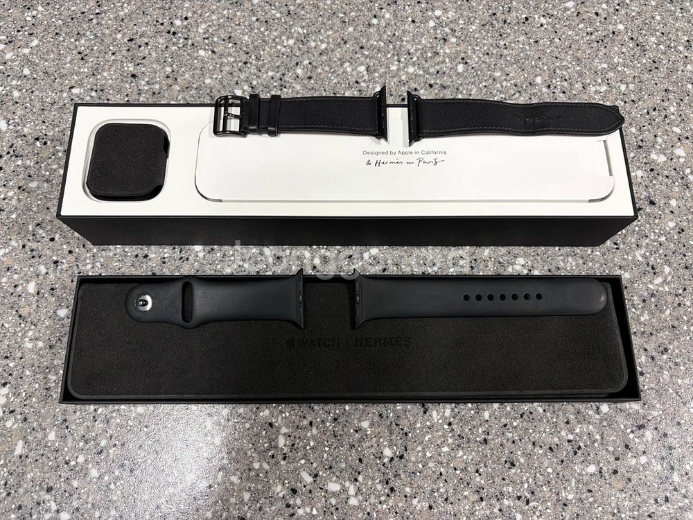 애플워치 에르메스 느와르 44mm 가죽+스포츠 스트랩--3