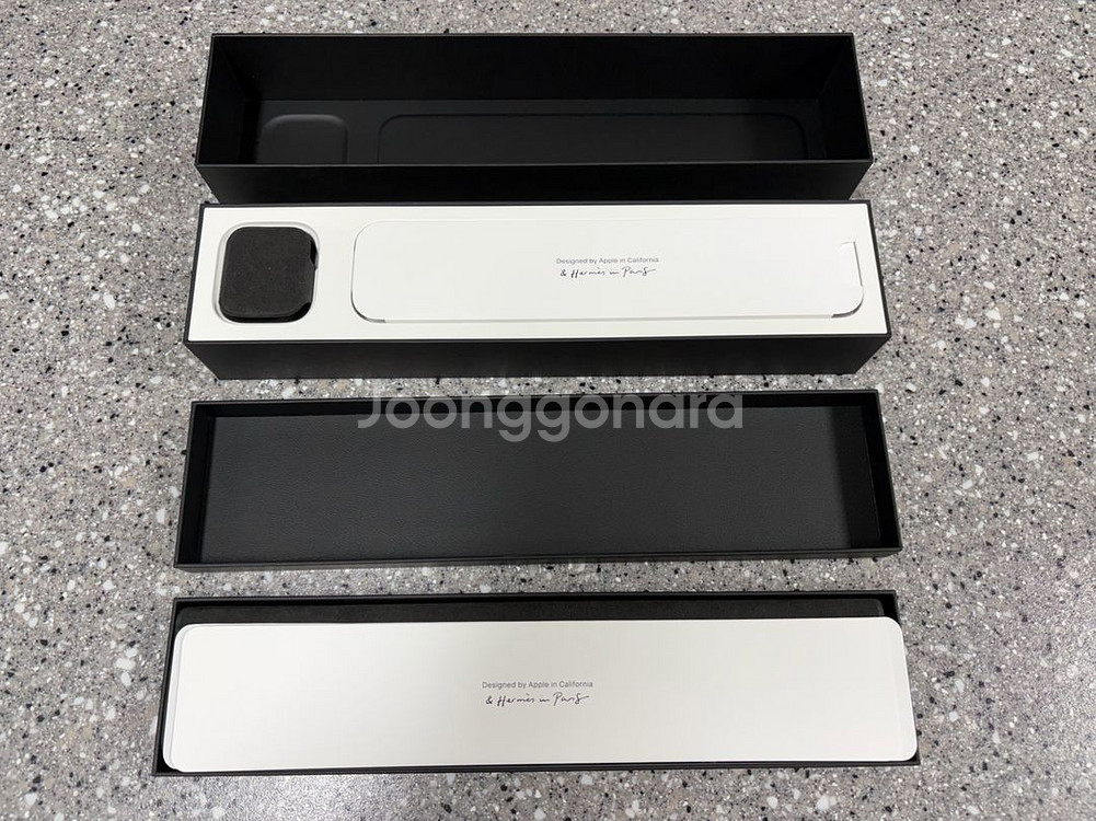 애플워치 에르메스 느와르 44mm 가죽+스포츠 스트랩--2