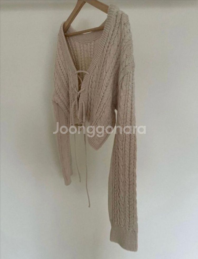 미트미 아일렛 니트 가디건 베이지--1