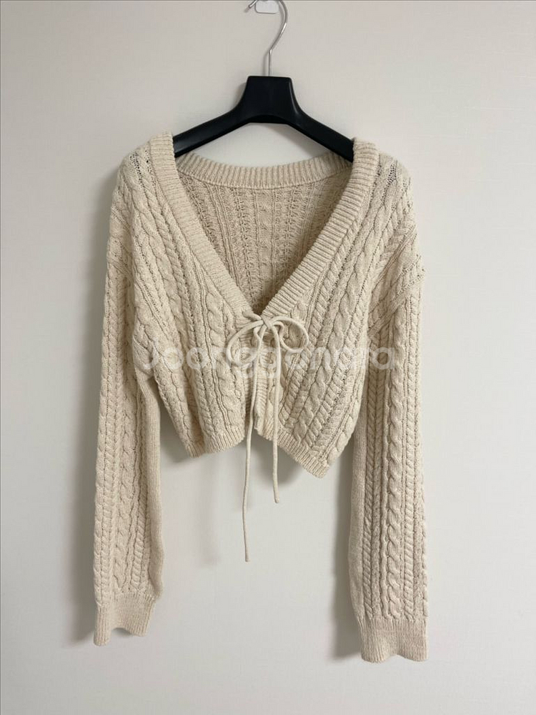 미트미 아일렛 니트 가디건 베이지--6