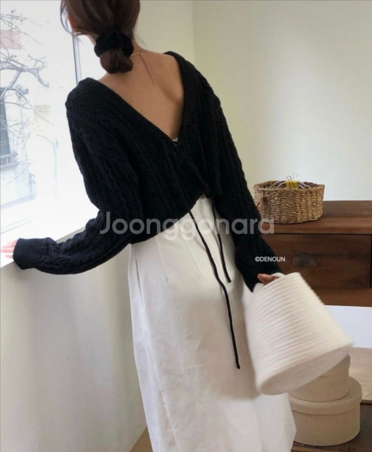 미트미 아일렛 니트 가디건 베이지--5