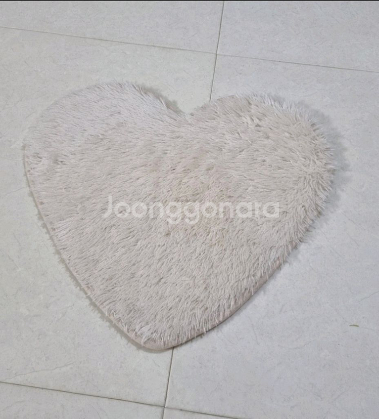 극세사 하트 러그 발매트 아이보리--0