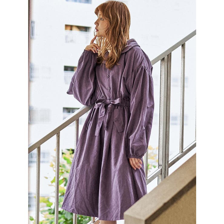 merry jenny 보라색 트렌치 코트 원피스 이미지