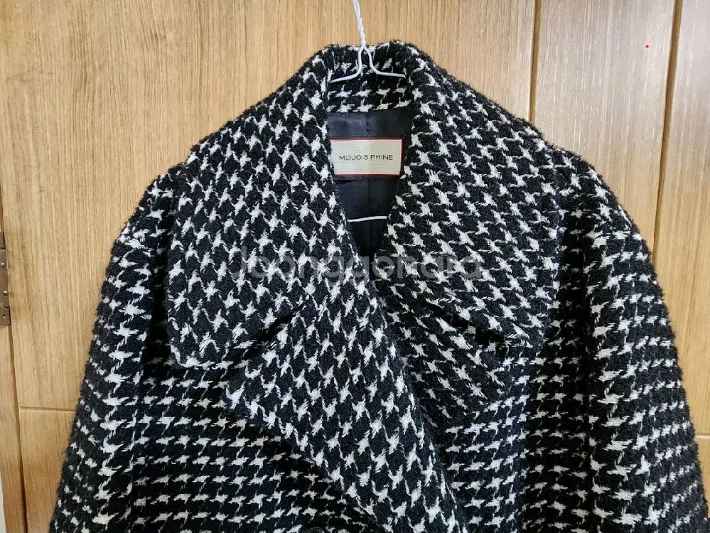 (55)여성 모조에스핀 7부소매 오버핏 빅카라 하프코트--1