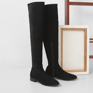 스웨이드 롱 스판 부츠