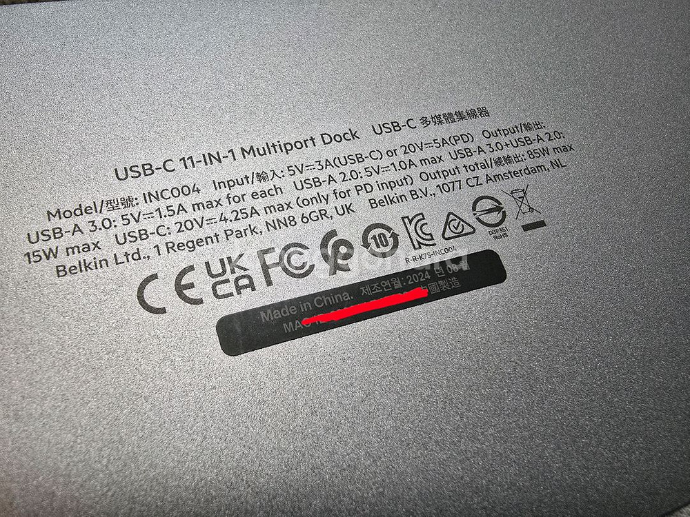 벨킨 11in1 USB C타입 멀티 허브 독 100W--6