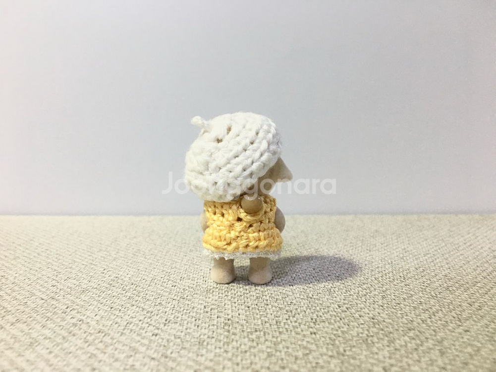 [실바니안 뜨개옷] 노랑 원피스 베레모 세트--1