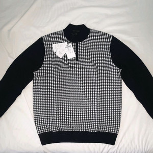 새제품 반집업 스웨터 니트 울캐시미어 인디안 100