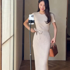 새상품 sie 시에 에이프런 랩 니트 드레스 원피스
