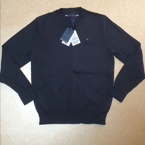 [새상품] 타미힐피거 매장상품 브이넥 니트 면100%