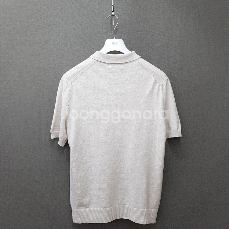 한섬 타임옴므 2022 린넨 혼방 반팔 카라 니트 95--3