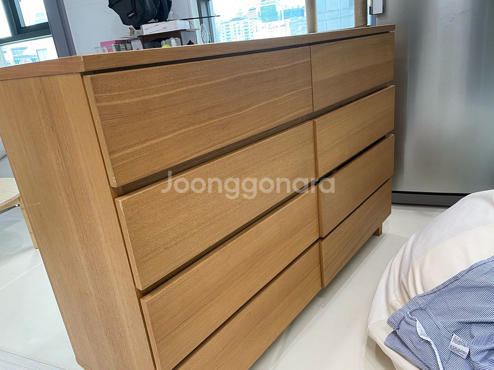 무인양품 원목 서랍장--0