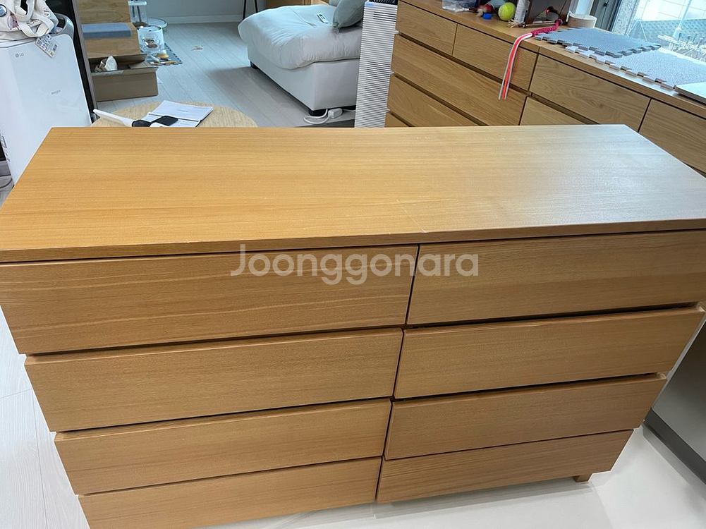 무인양품 원목 서랍장--1