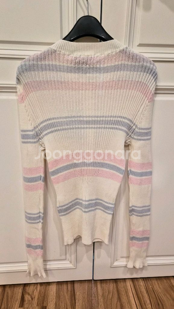 한섬 랑방 스트라이프 리브드 가디건--4