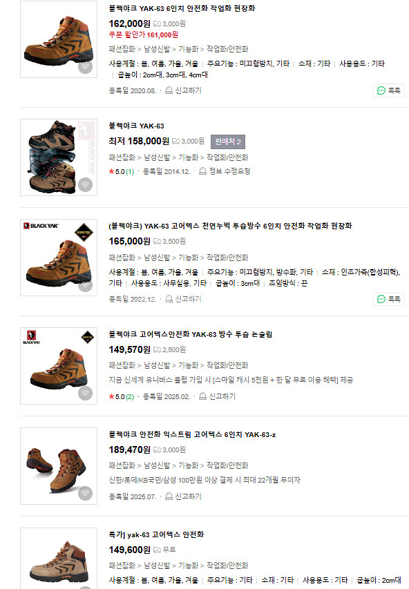 블랙야크 고어텍스 안전화 275mm--8