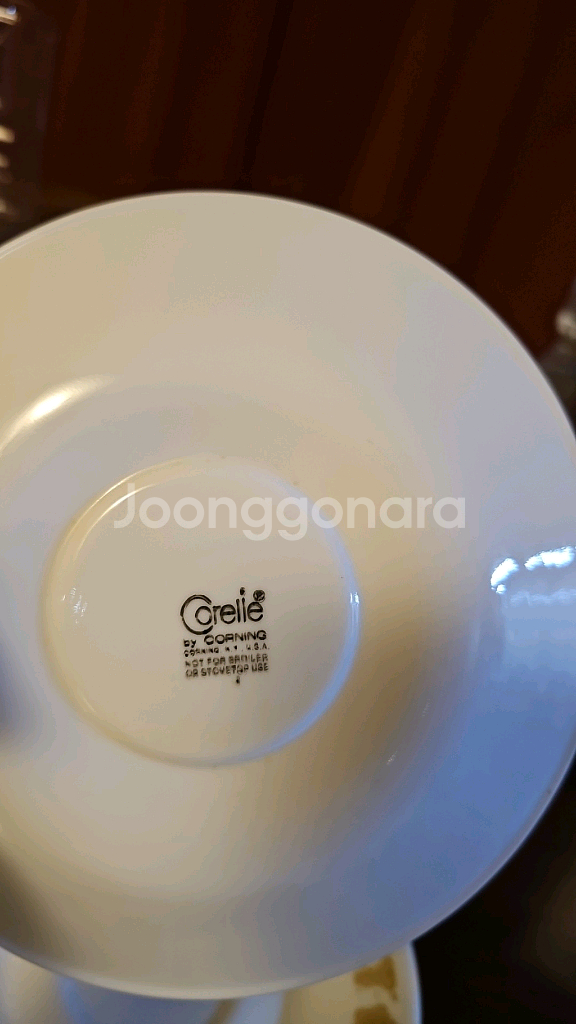 코렐 버터플라이 골드 빈티지 찻잔--2