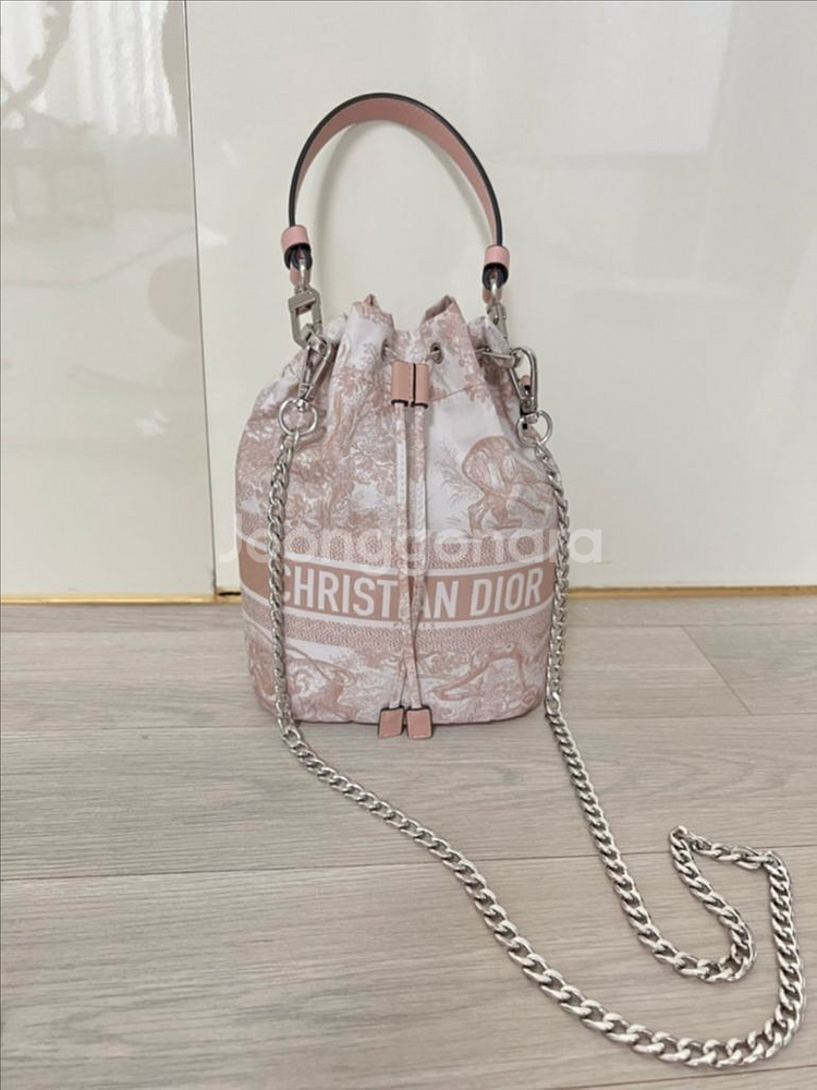 디올 트래블 파우치 버킷백 로즈핑크--0