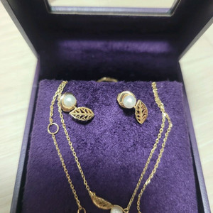 제이에스티나 진주 귀걸이 목걸이 14k세트