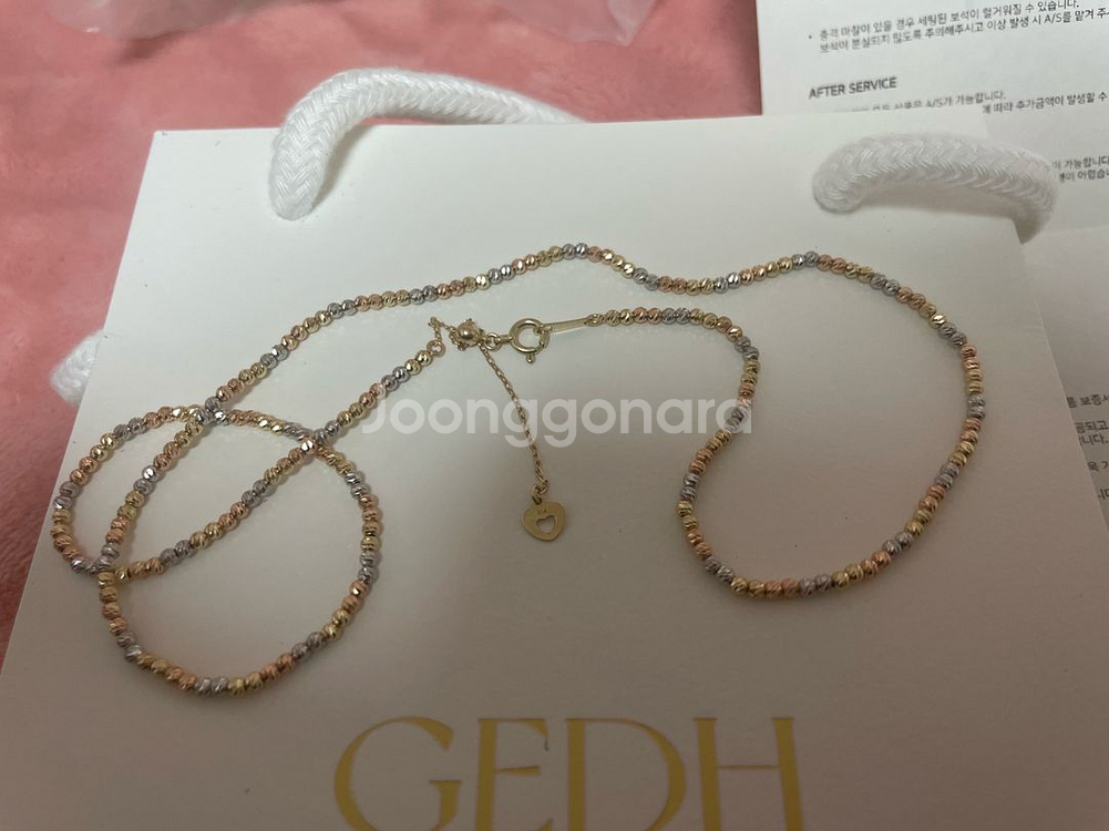 (금은다해)14K 삼색컷팅볼 볼목걸이 팝니다--1
