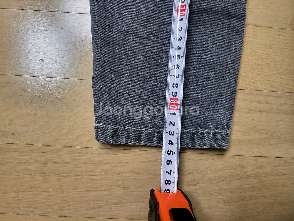 17호사이즈 허리밴딩 세미배기핏 청바지--3