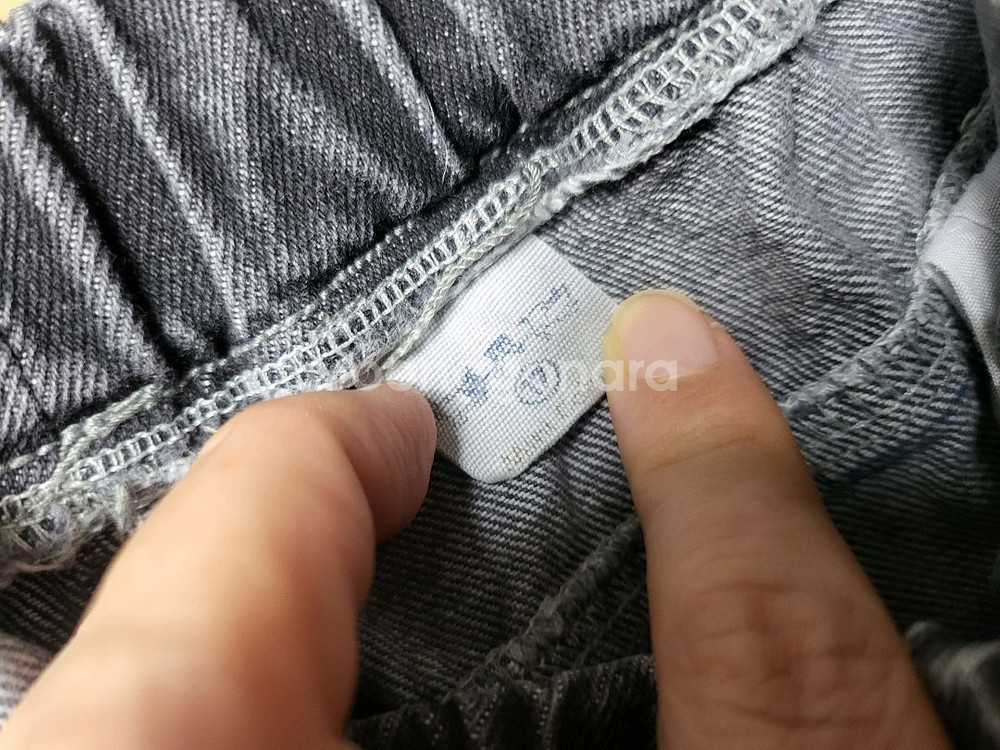 17호사이즈 허리밴딩 세미배기핏 청바지--1