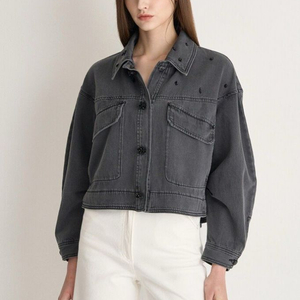 마인 비즈 아플리케 데님자켓