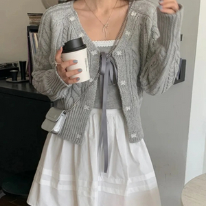 꽈배기니트 가디건 (새것)