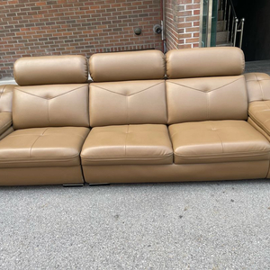 배송 - 천연가죽 4인 소파