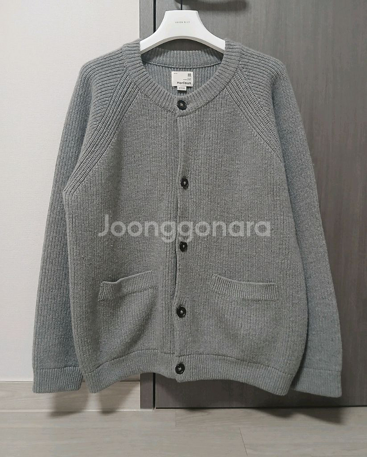 [M] 홀리선 아네트 가디건 멜란지 그레이 니트 자켓--1