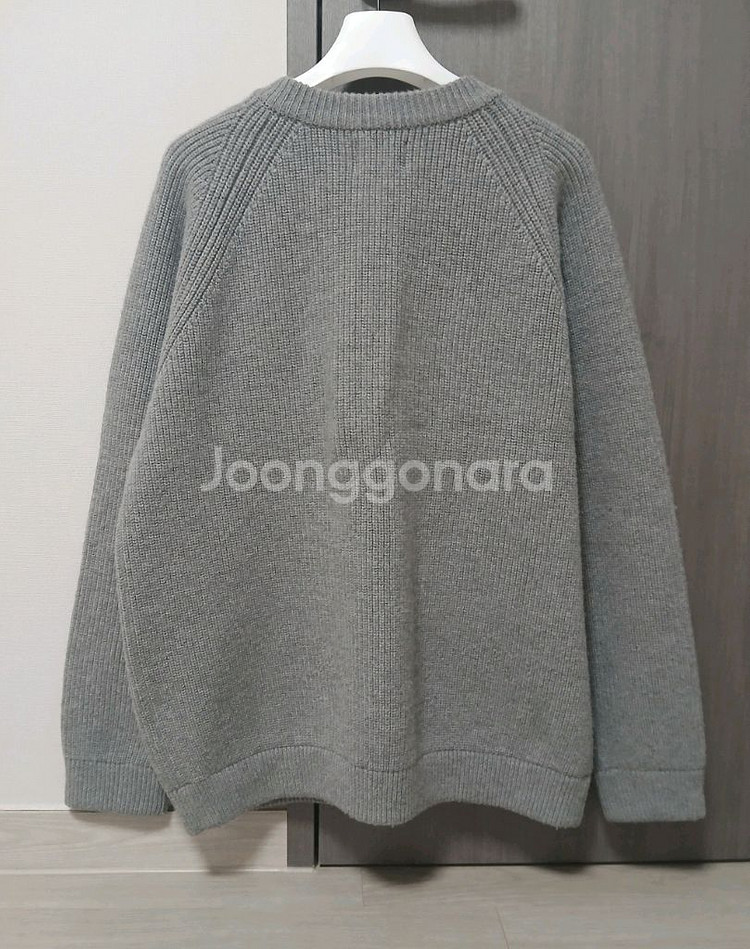 [M] 홀리선 아네트 가디건 멜란지 그레이 니트 자켓--2