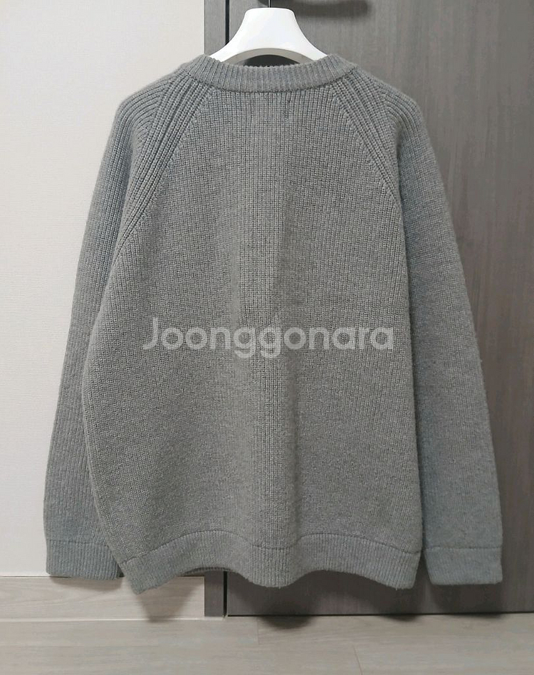 [M] 홀리선 아네트 가디건 멜란지 그레이 니트 자켓--6